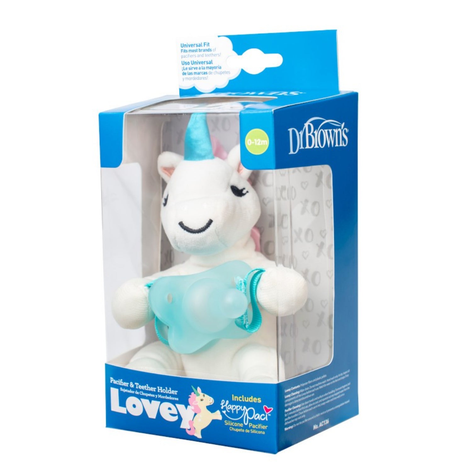 Dr. Browns Lovey Pacifier and Teether Holder, 0m+