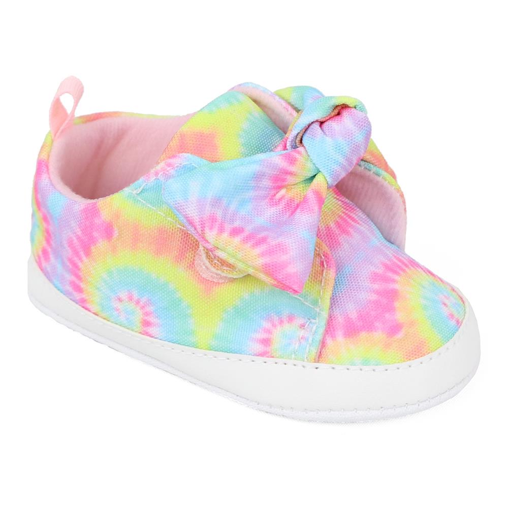 Stepping Stones Girls 0-9 Months Pastel Tie Dye Bow Sneaker