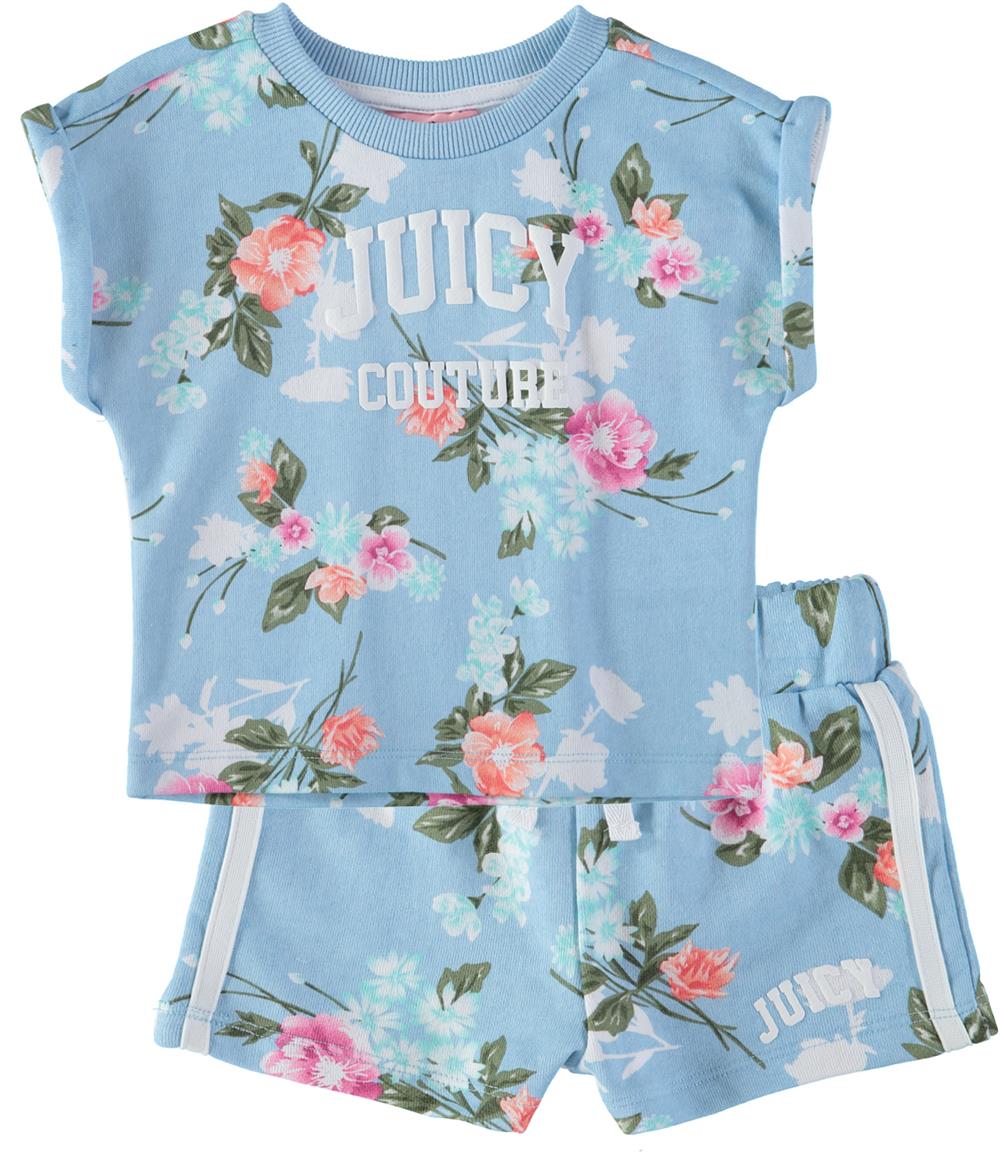 Juicy Couture Girls 4-6X Floral Logo Short Set