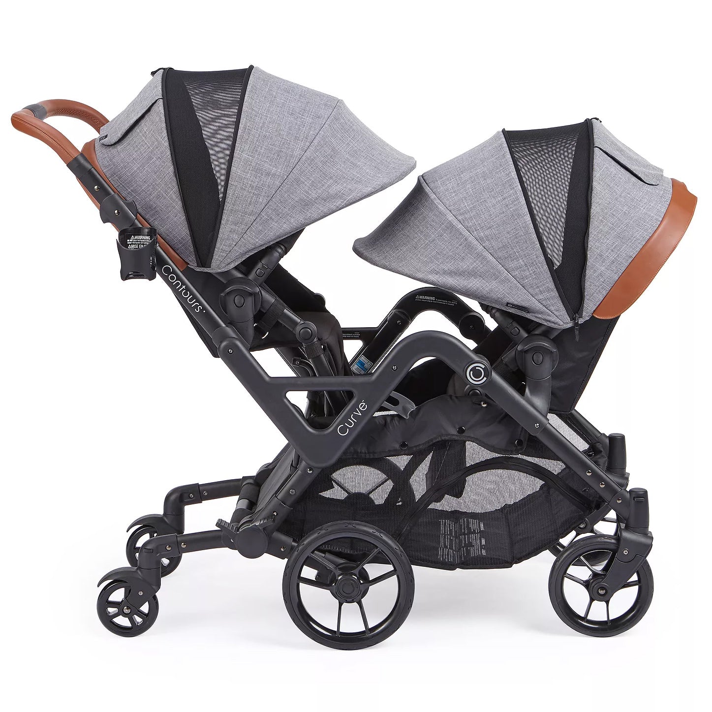 Contours Curve Tandem Double Stroller for Infants, Toddlers or Twins - 360° Turning, Multiple Seatin