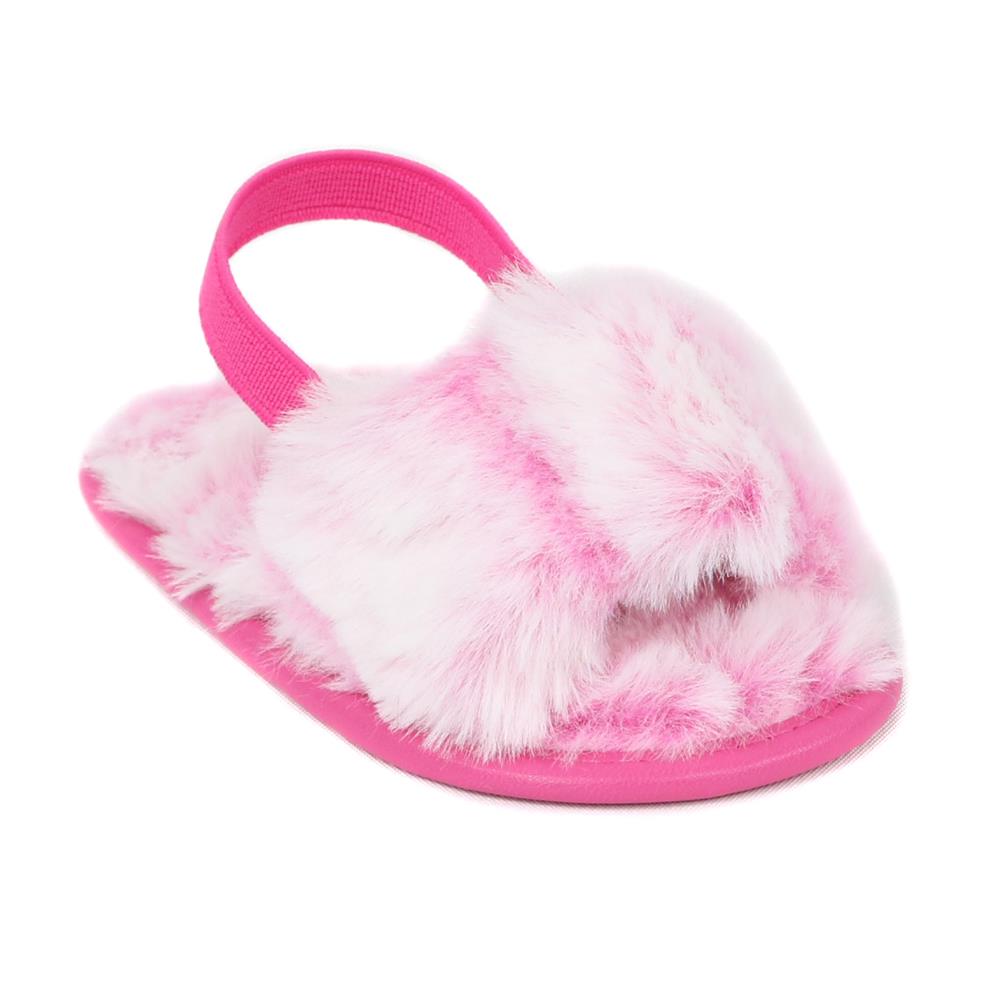 Stepping Stones Girls 0-9 Months Fur Strap Slide Sandal