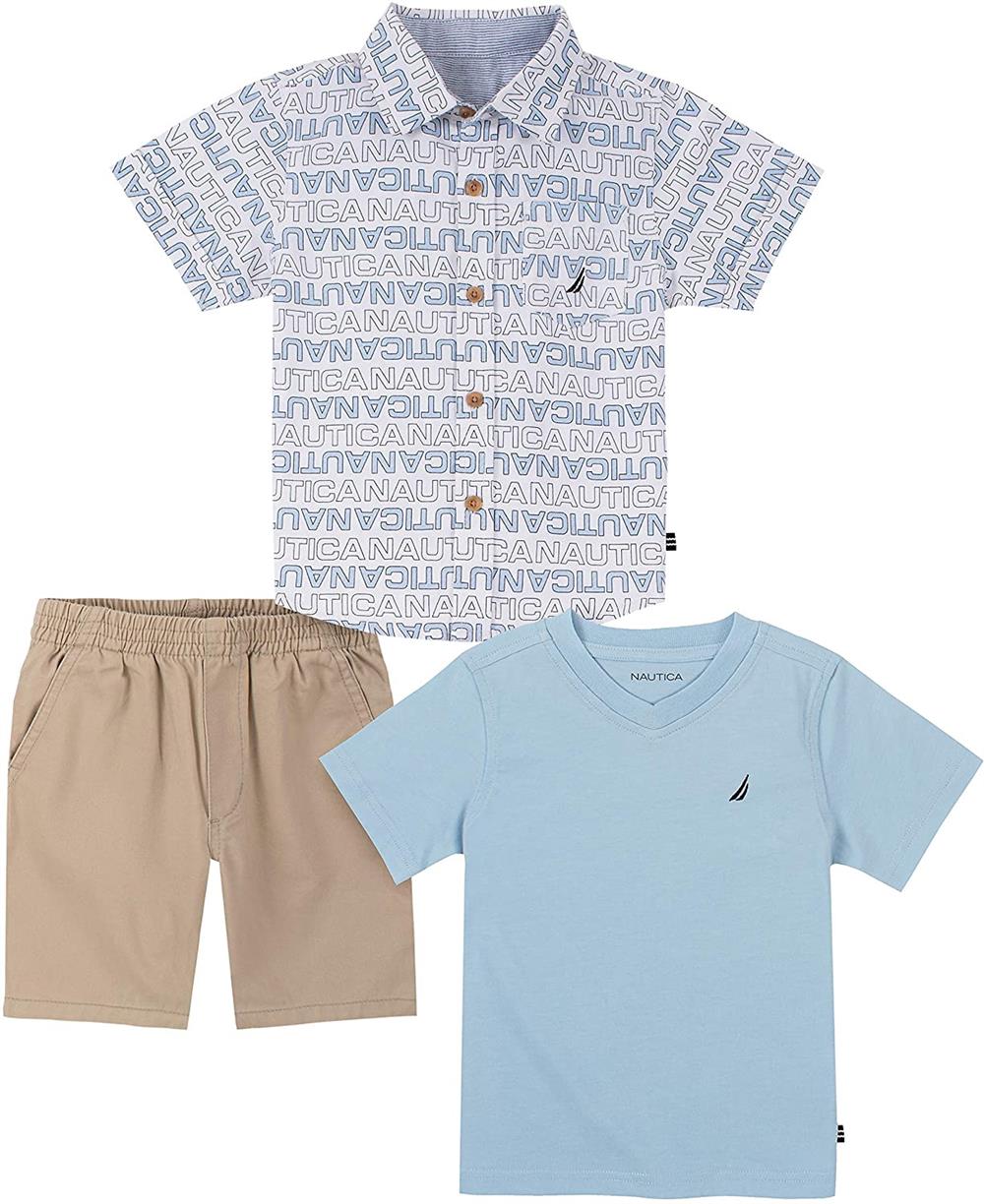 Nautica Boys 12-24 Months Logo 3-Piece Woven Short Set