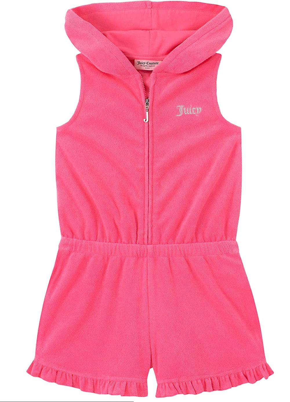 Juicy Couture Girls 4-6X Hood Terry Romper