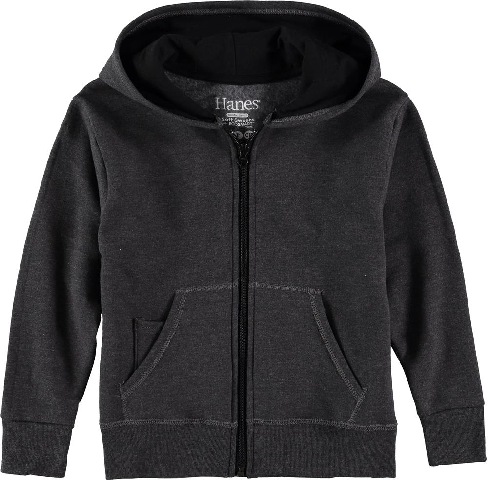 Hanes Boys 4-18 Zip Hoodie with Media Pocket