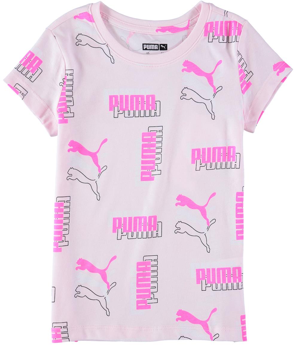 PUMA Girls 4-6X All Over Print Logo T-Shirt