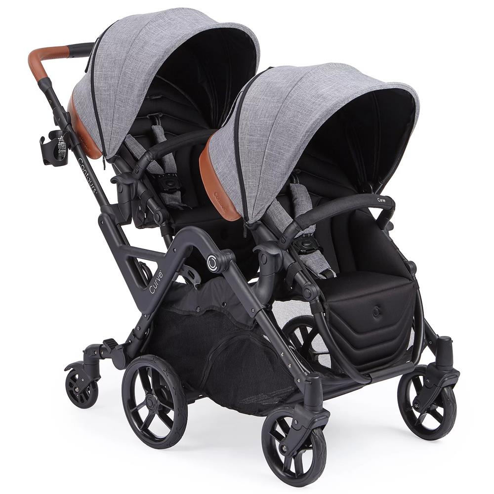 Contours Curve Tandem Double Stroller for Infants, Toddlers or Twins - 360° Turning, Multiple Seatin