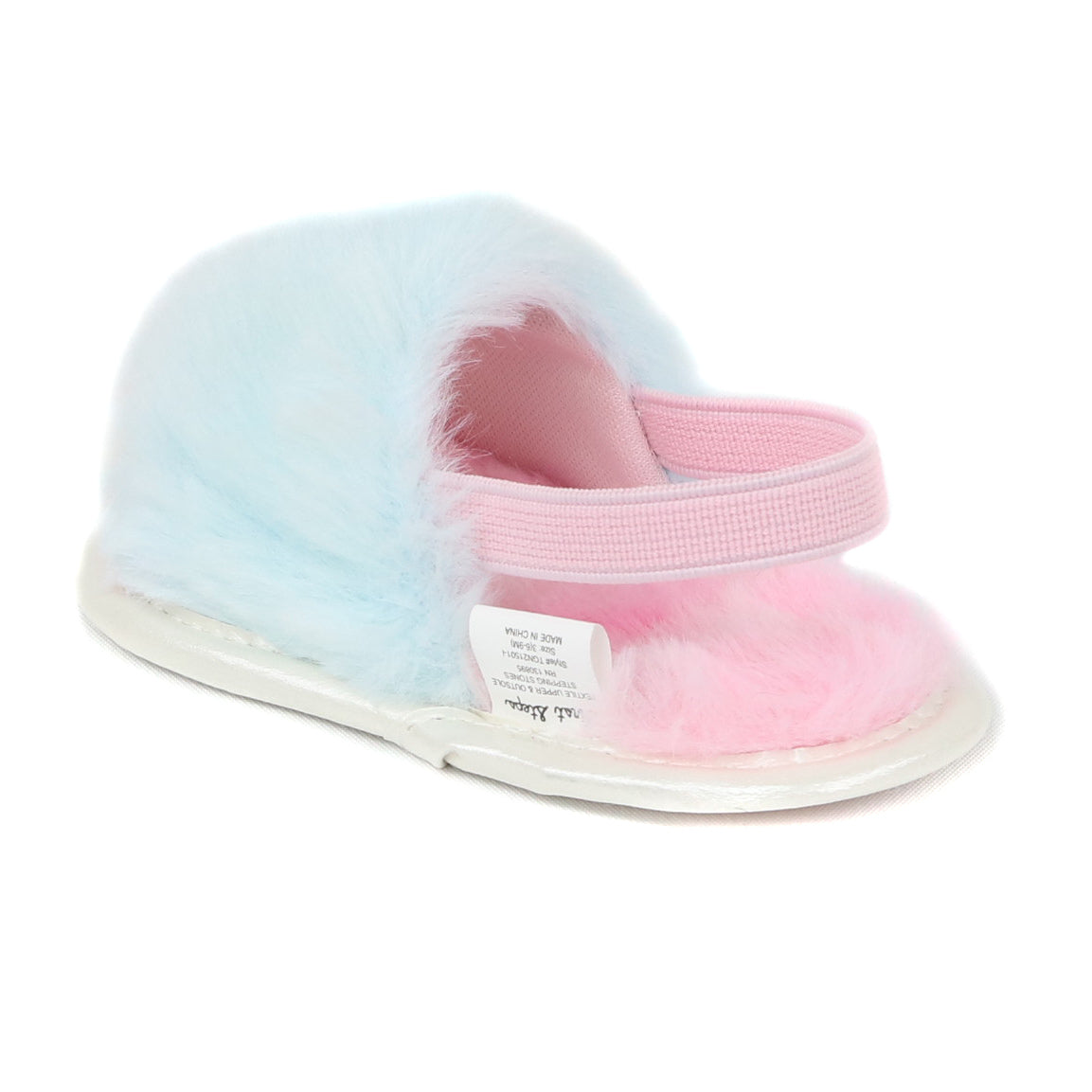 Stepping Stones Girls 0-9 Months Rainbow Fur Strap Slide Sandal