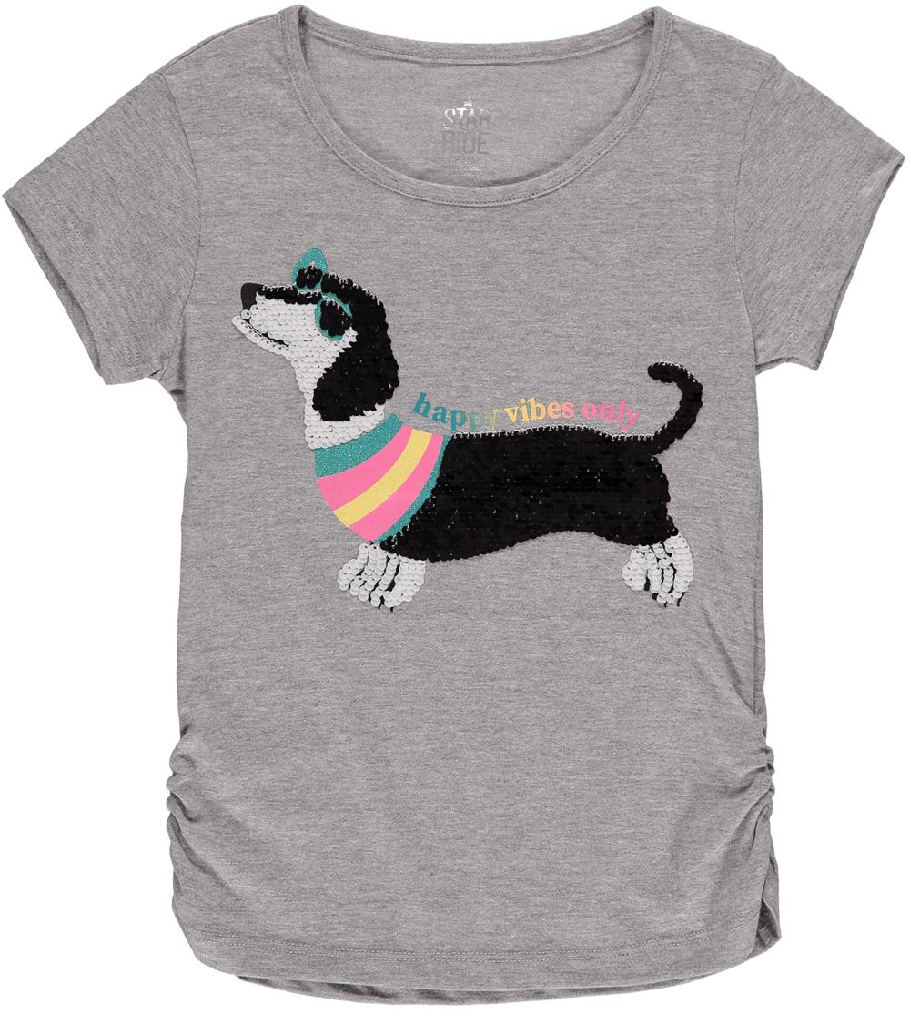 Star Ride Girls 7-16 Puppy Flip Sequin T-Shirt