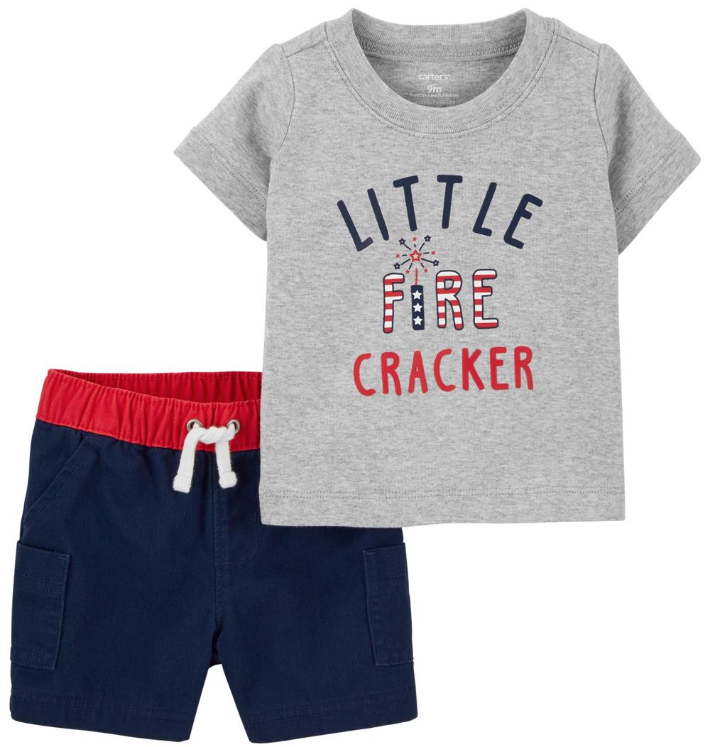 Carters Boys 12-24 Months Fire Cracker Short Set