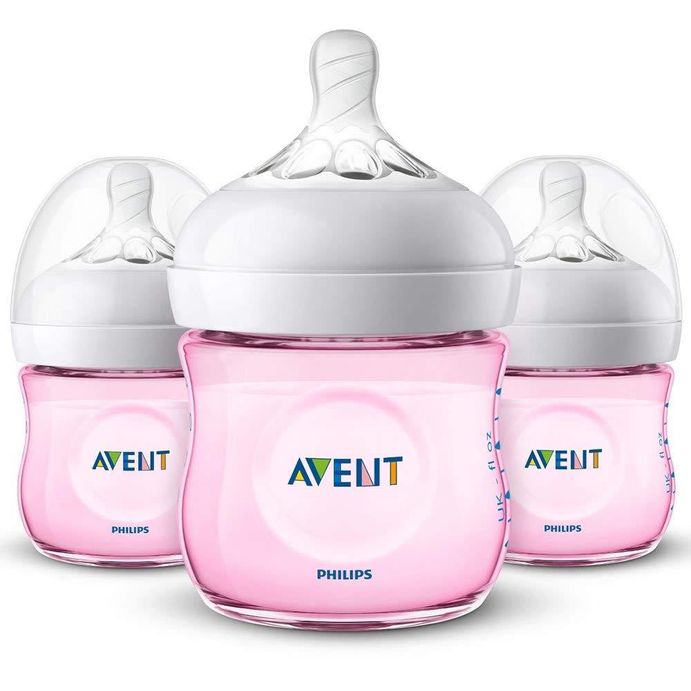 Philips Avent 4oz Natural Baby Bottles 3-Pack - Pink