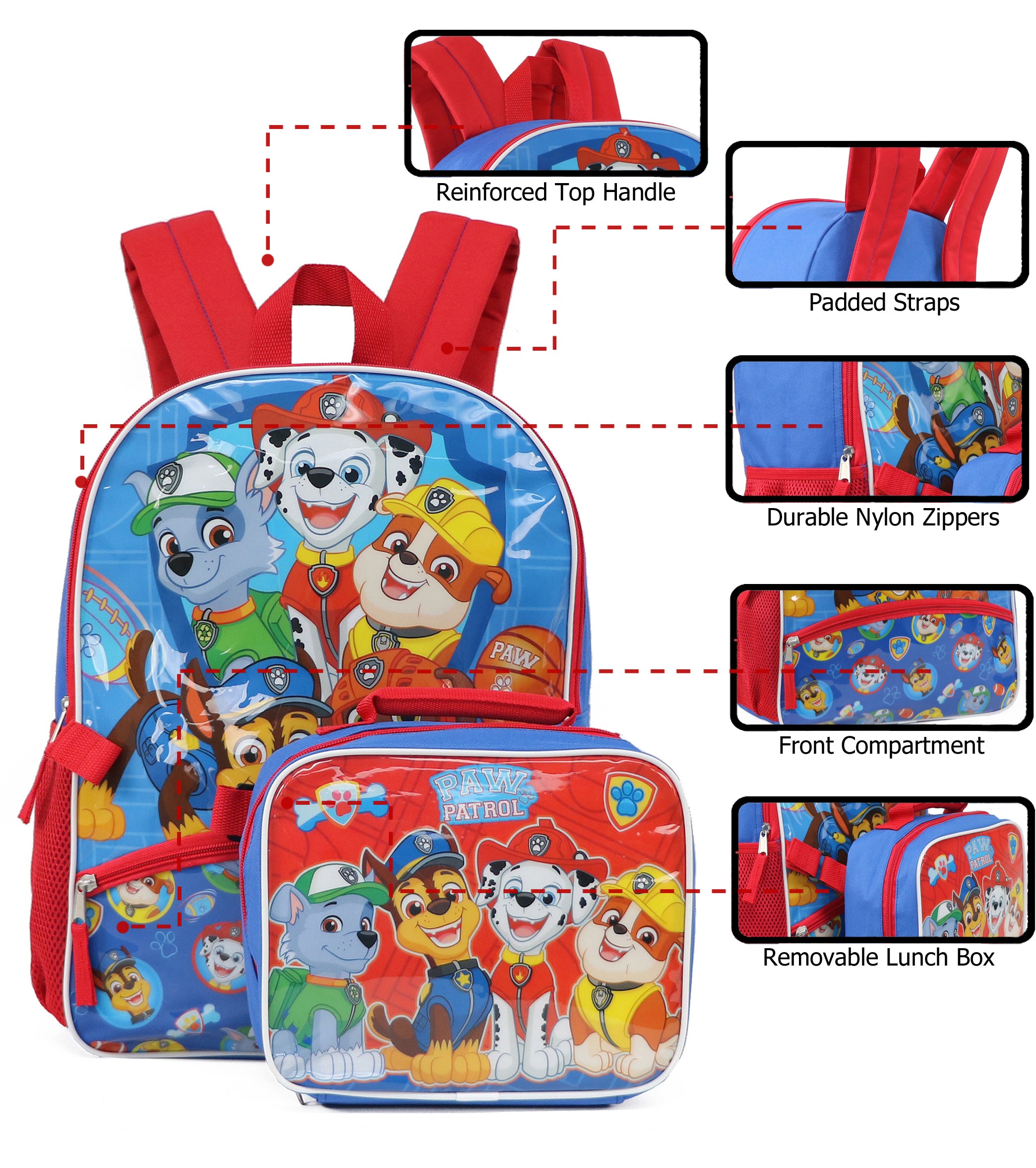 Nickelodeon Paw Patrol Backpack with Lunchbox