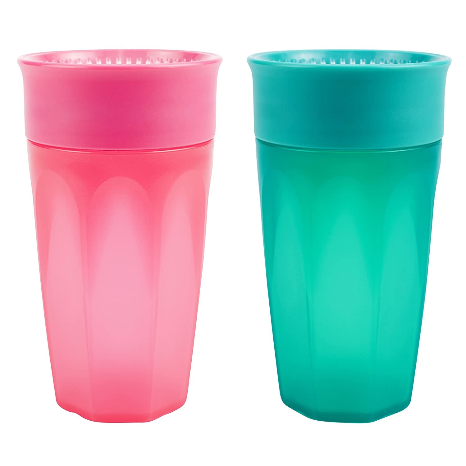 Dr. Browns Cheers 360 Spoutless Training Cup, 9m+, 10 Ounce, Pink/Turquoise, 2 Count