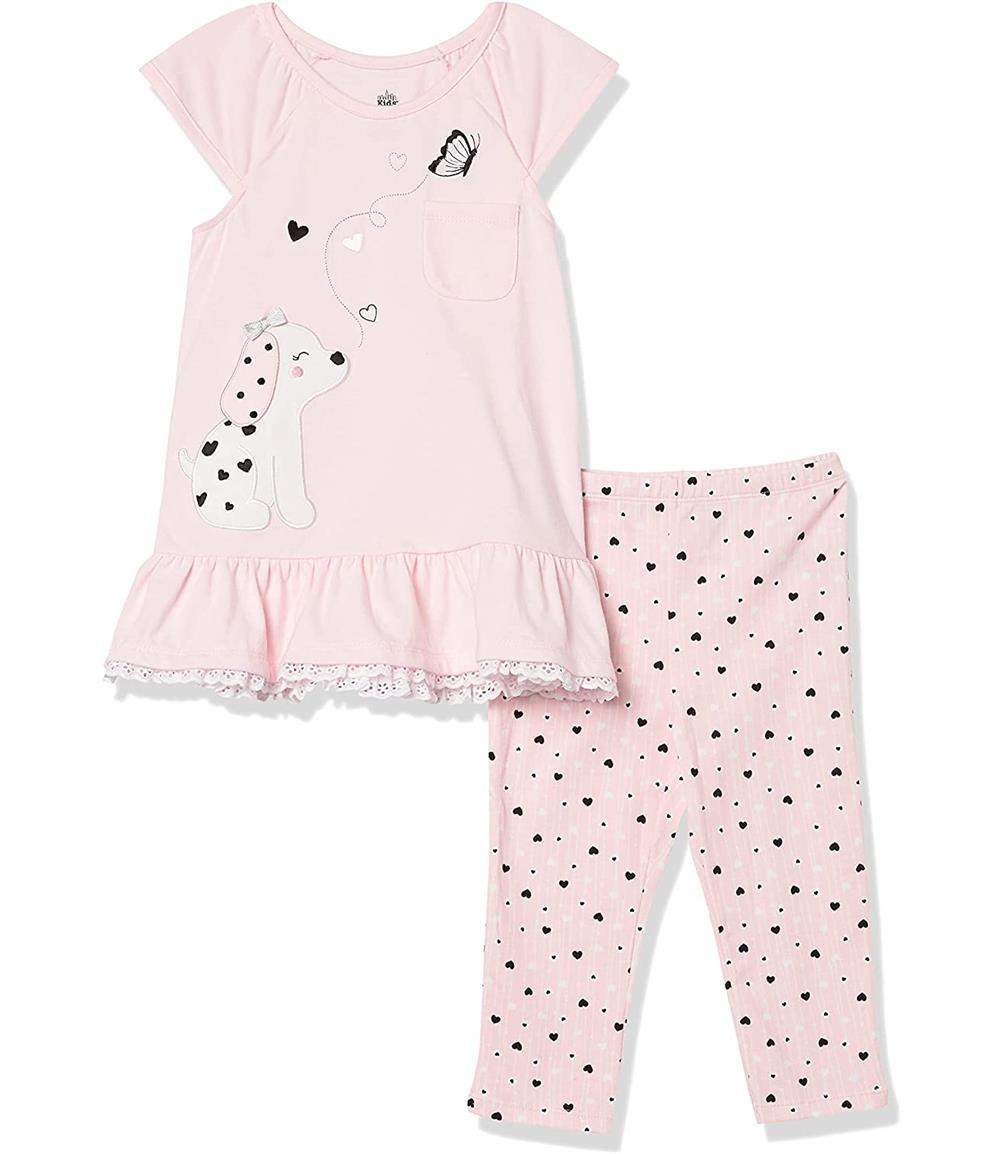 Kids Headquarters Girls 12-24 Months Dalmatian Puppy Heart Legging Set