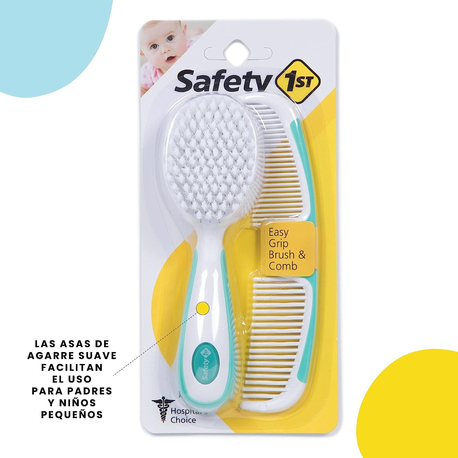 Safety 1st Easy Grip Brush & Comb - Artic