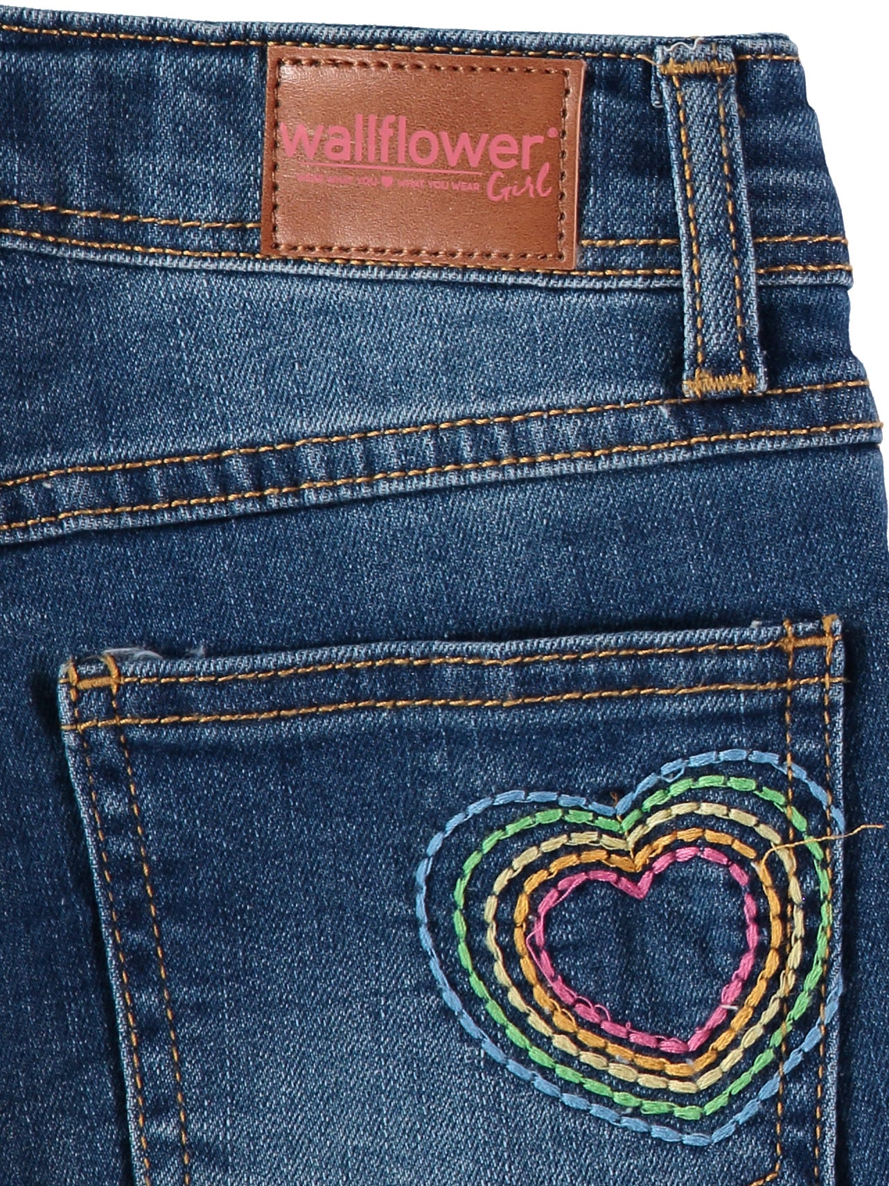 WallFlower Girls 7-16 Rainbow Denim Bermuda