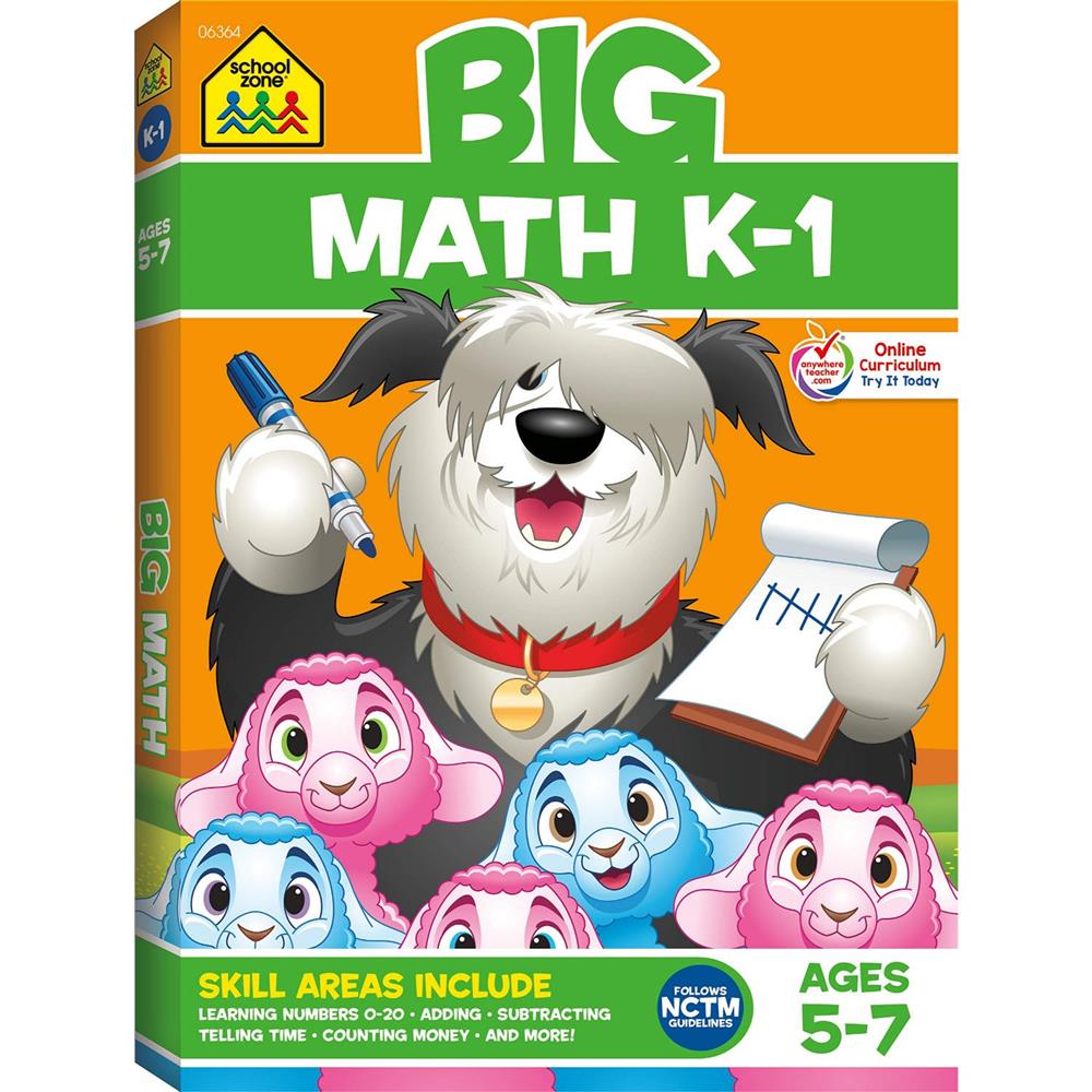 School Zone BIG Math K-1 Grade Workbook