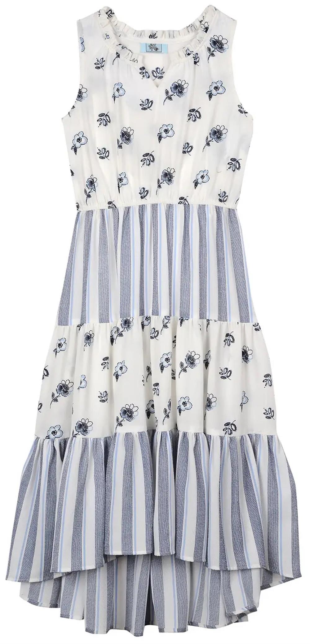 Pastourelle by Pippa & Julie Girls 4-6X Long Printed Crepe Dress