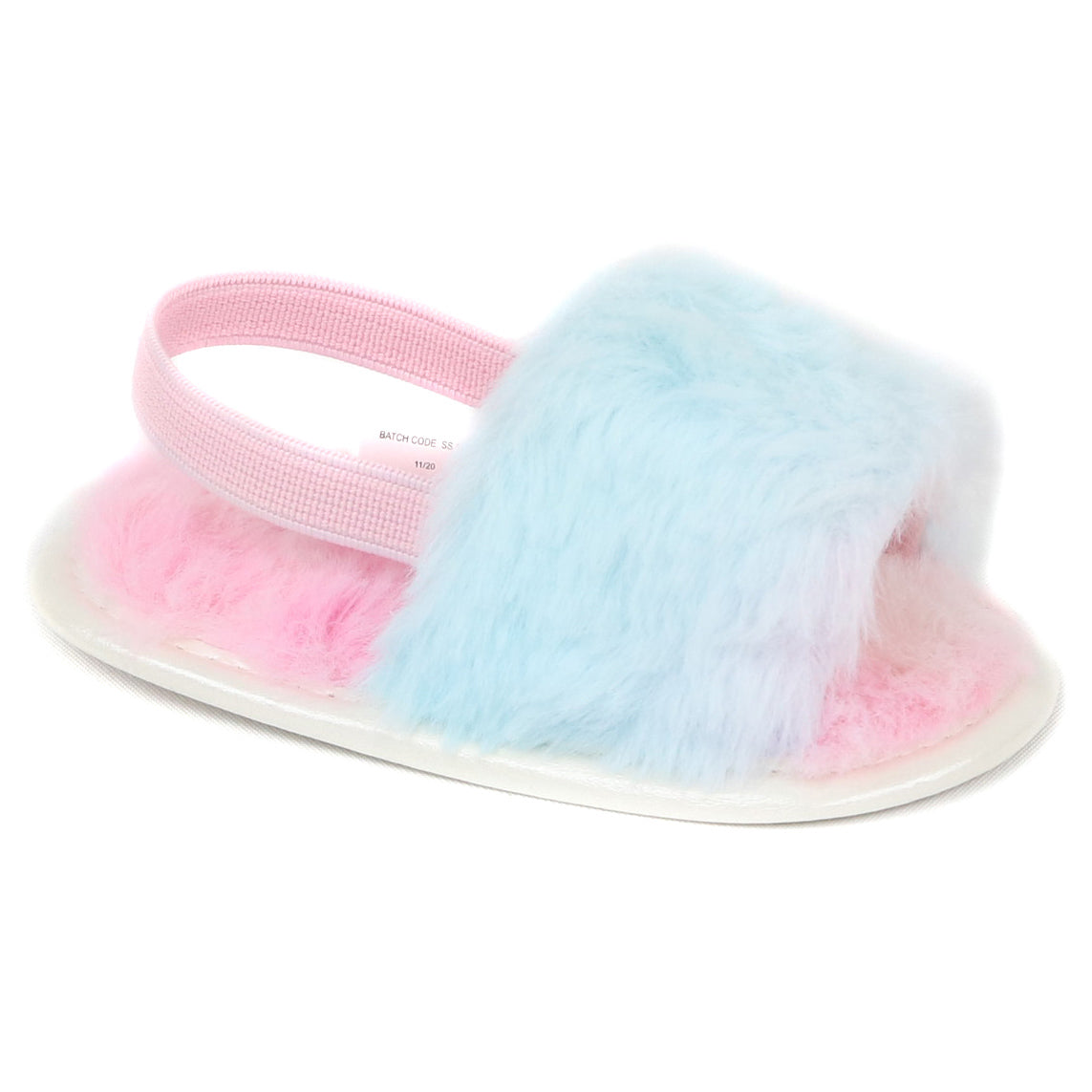 Stepping Stones Girls 0-9 Months Rainbow Fur Strap Slide Sandal