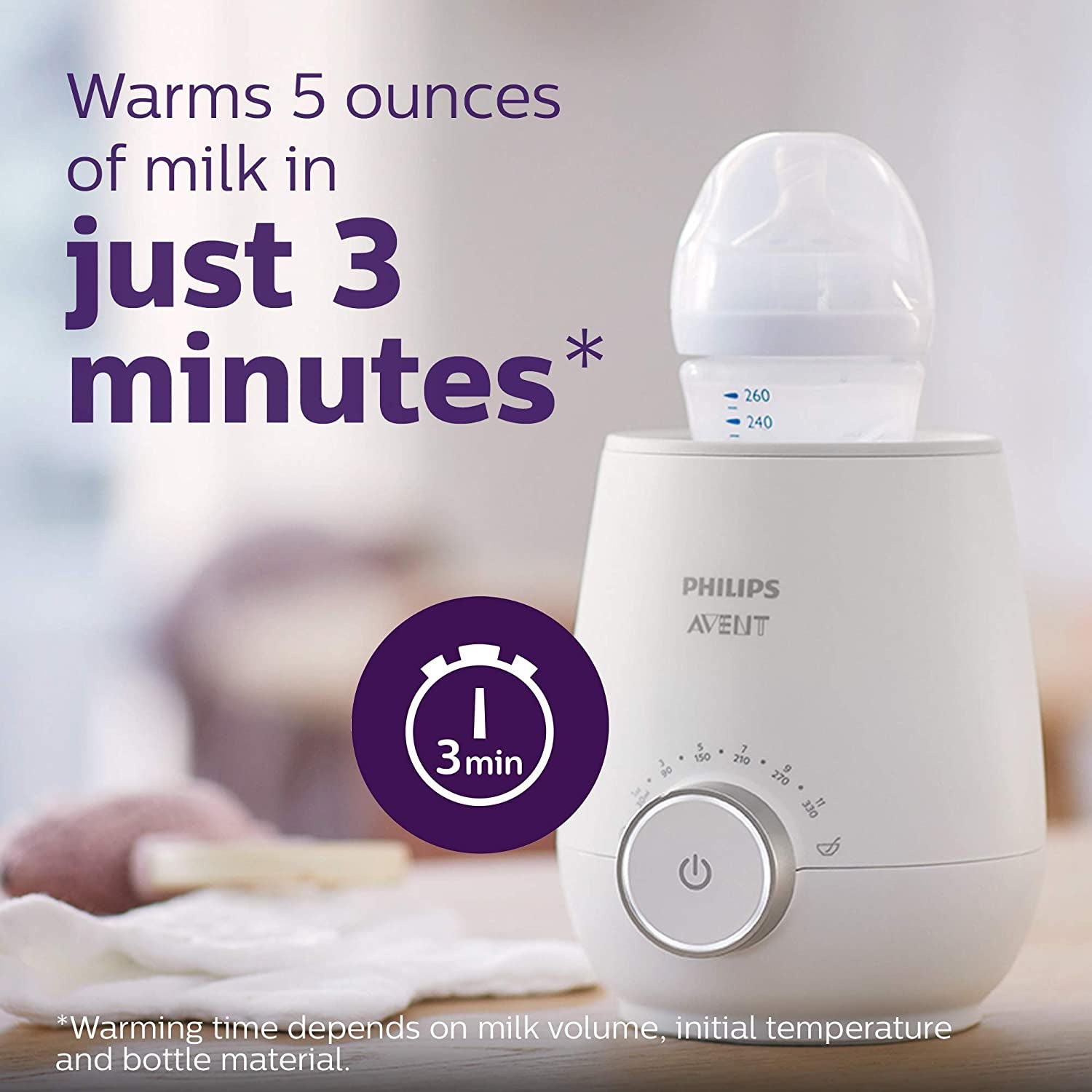 Philips Avent Baby Bottle Warmer with Smart Temperature Control and Automatic Shut-Off