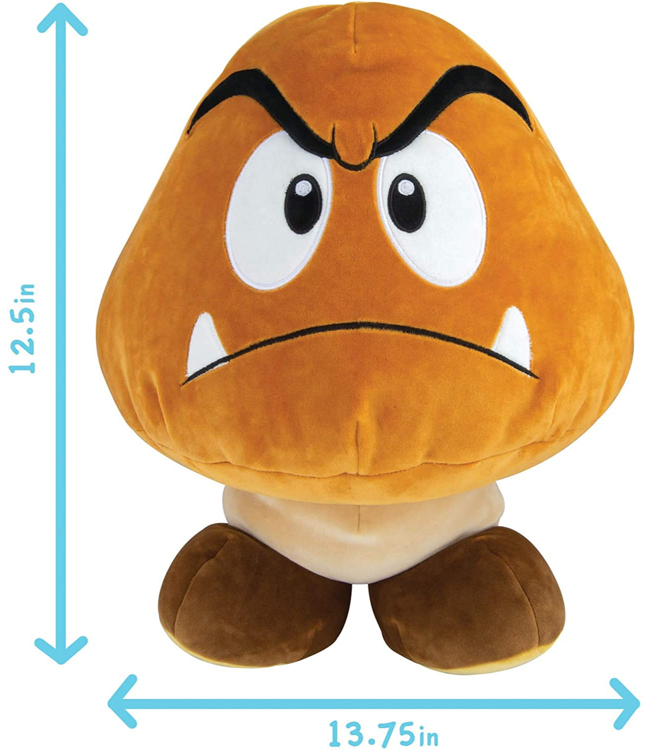 TOMY Club Mocchi- Mocchi- Super Mario Goomba Mega Plush Toy, 15 inch