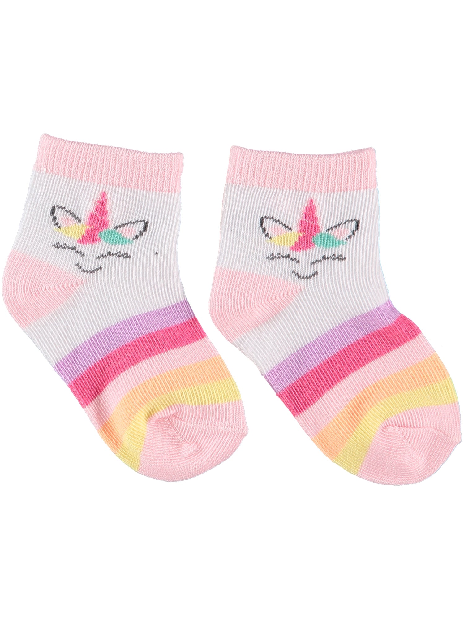 Rene Rofe Girls 2T-4T Unicorn 6-Pack Sock