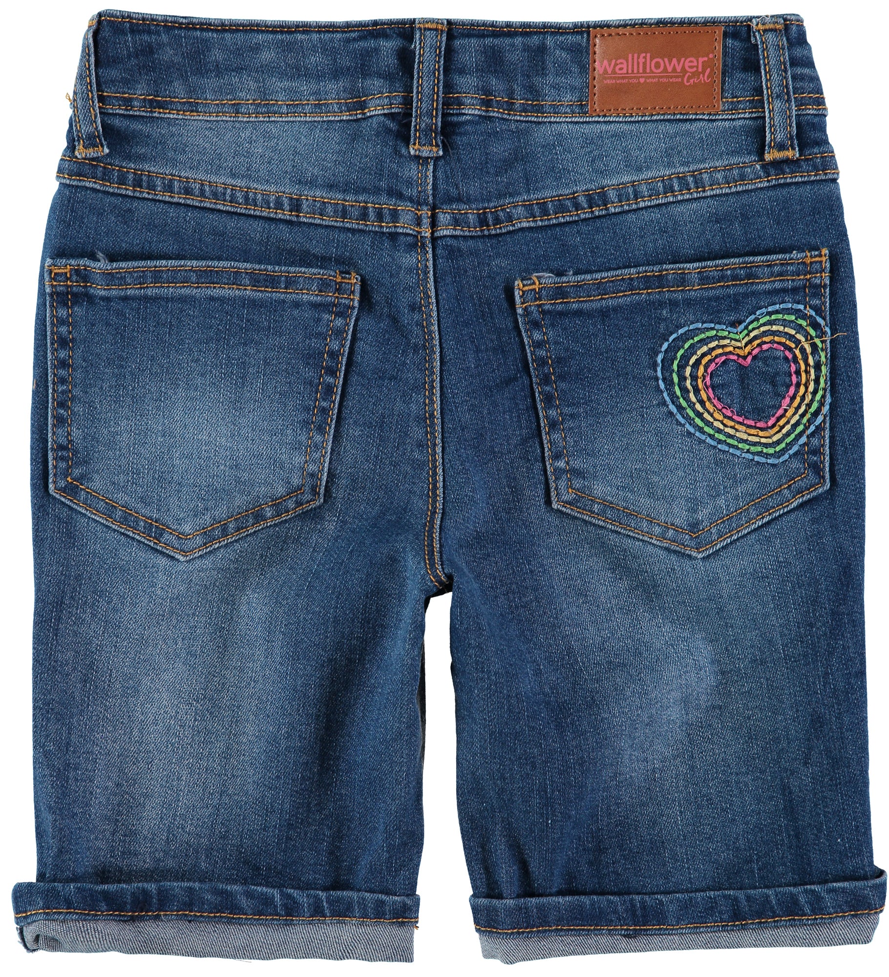 WallFlower Girls 4-6X Rainbow Denim Bermuda