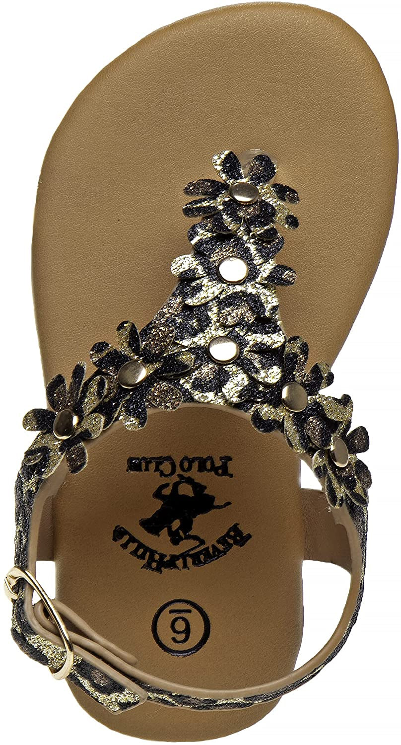 Beverly Hills Polo Club Girls Shoe Size 11-4 Flower Thong Sandal