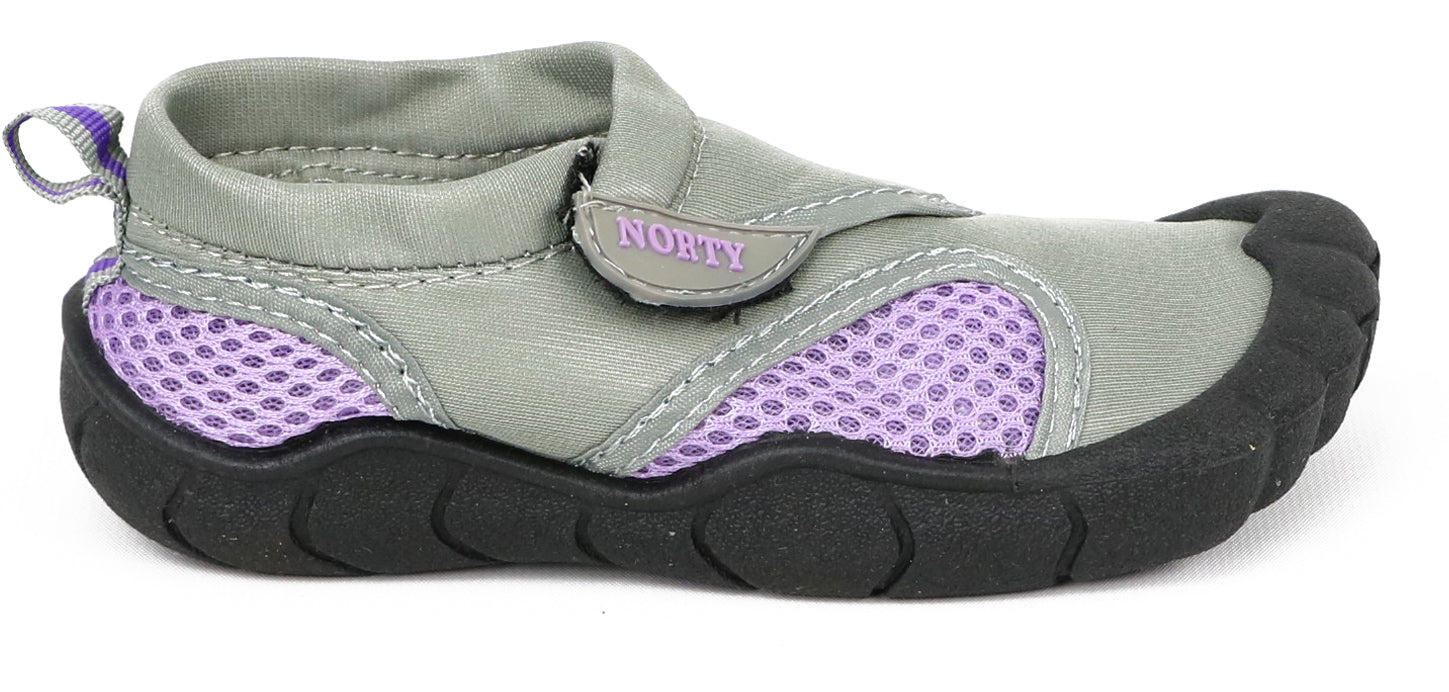 Norty Girls Velcro Aqua Socks Pool Beach Water Shoe, Sizes 5-10