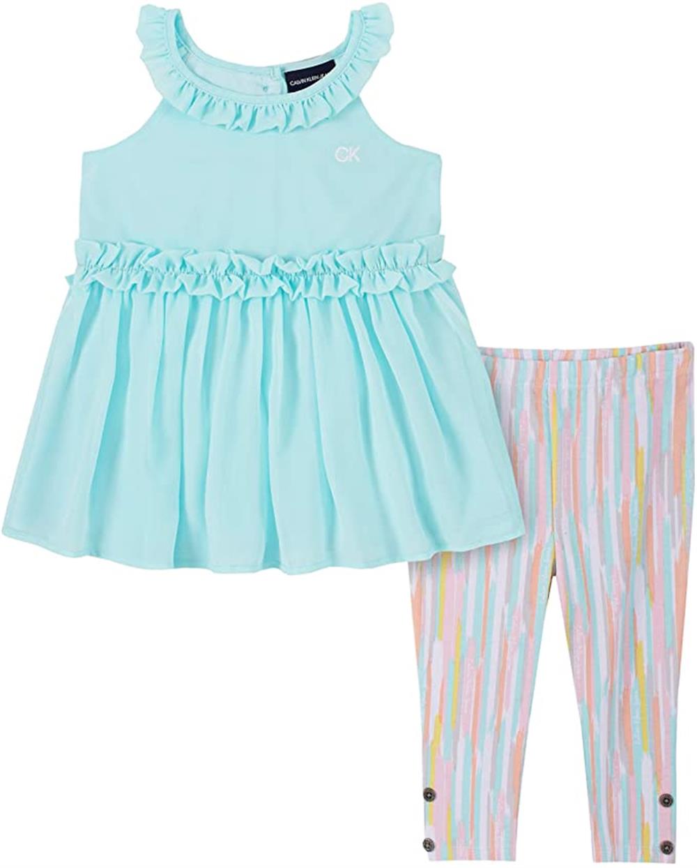 Calvin Klein Girls 12-24 Months Ruffle Tunic Legging Set