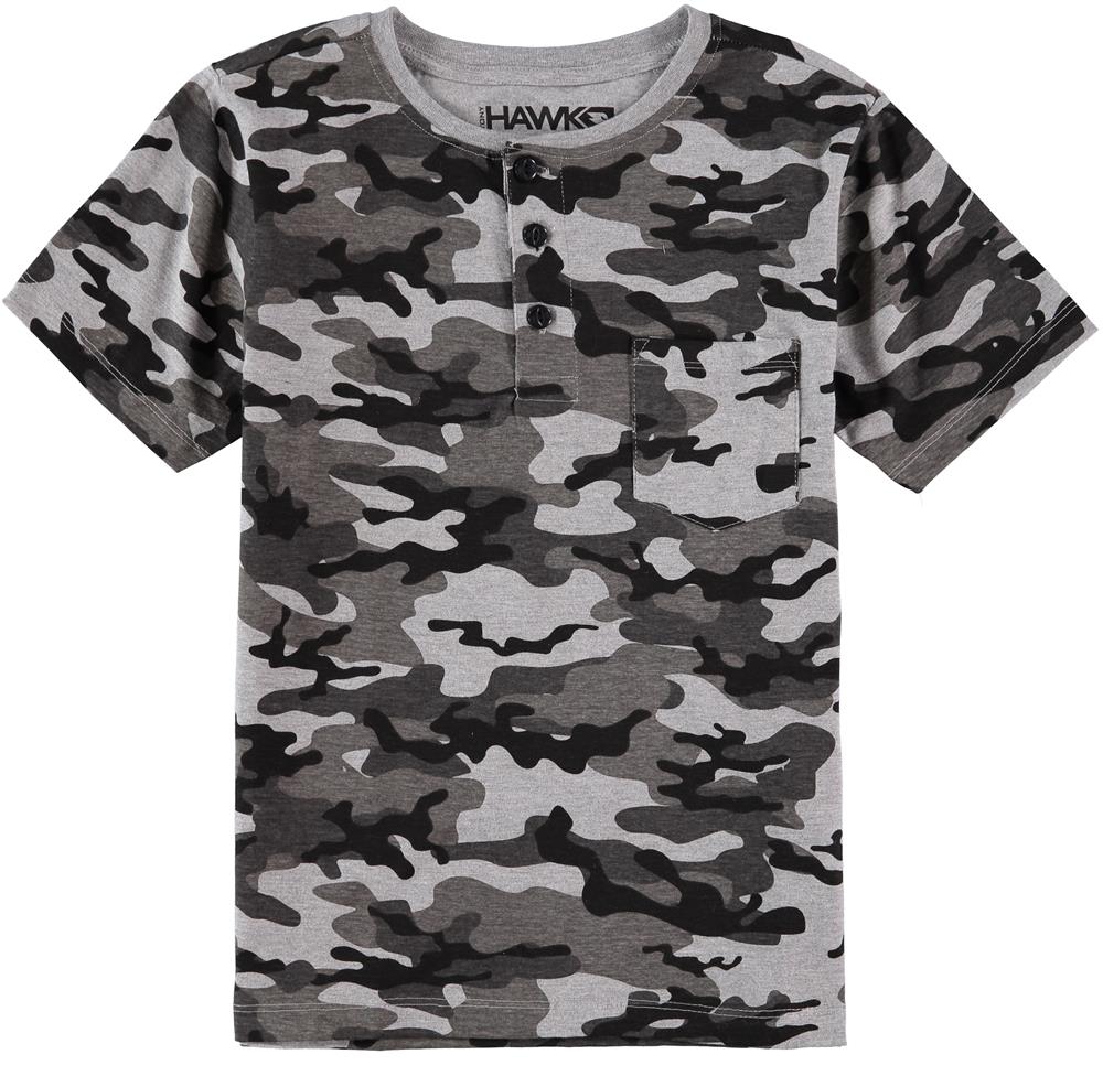 Tony Hawk Boys 8-20 Short Sleeve Camo Henley T-Shirt