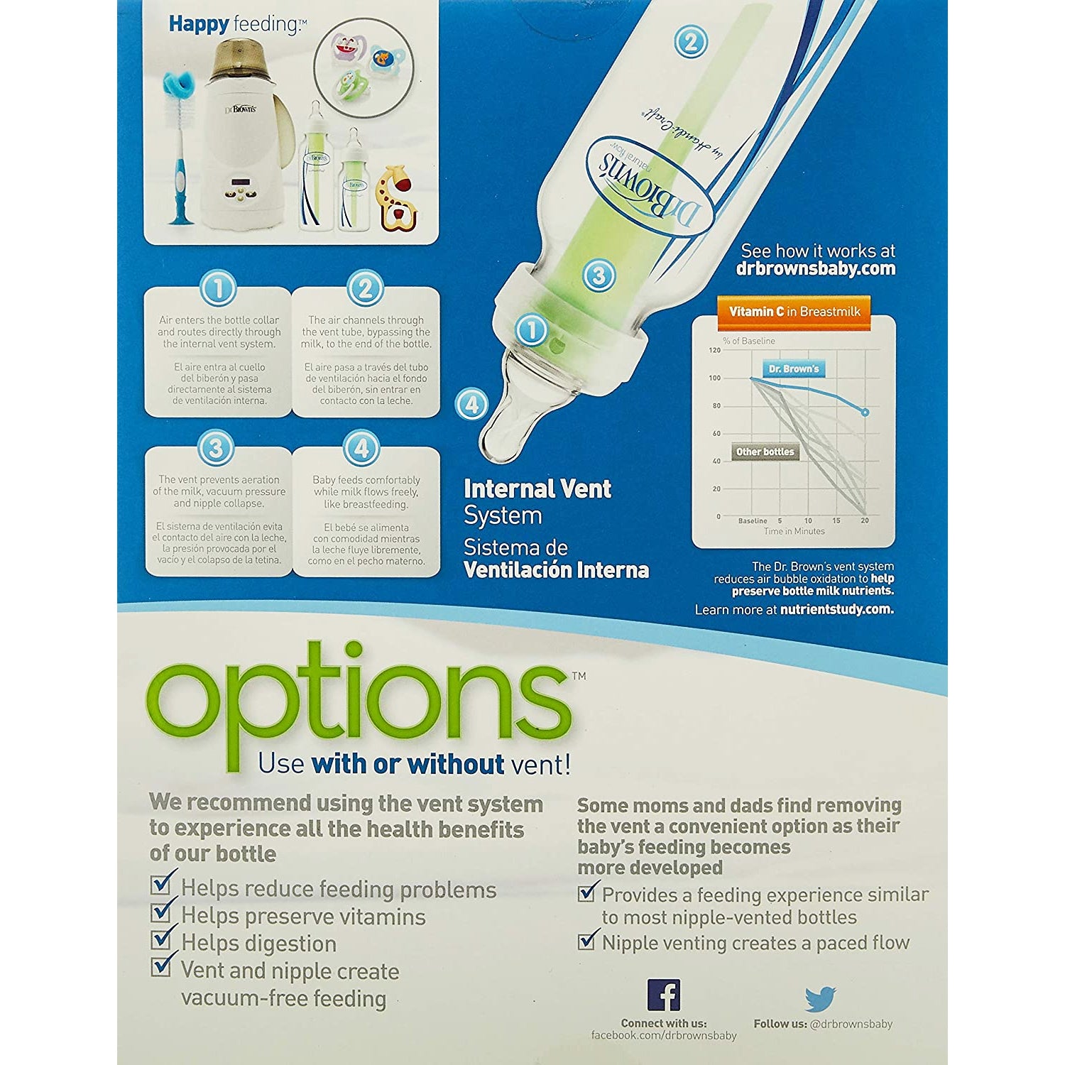 Dr. Browns Natural Flow Options+ Anti-colic Baby Bottles Newborn Feeding Set