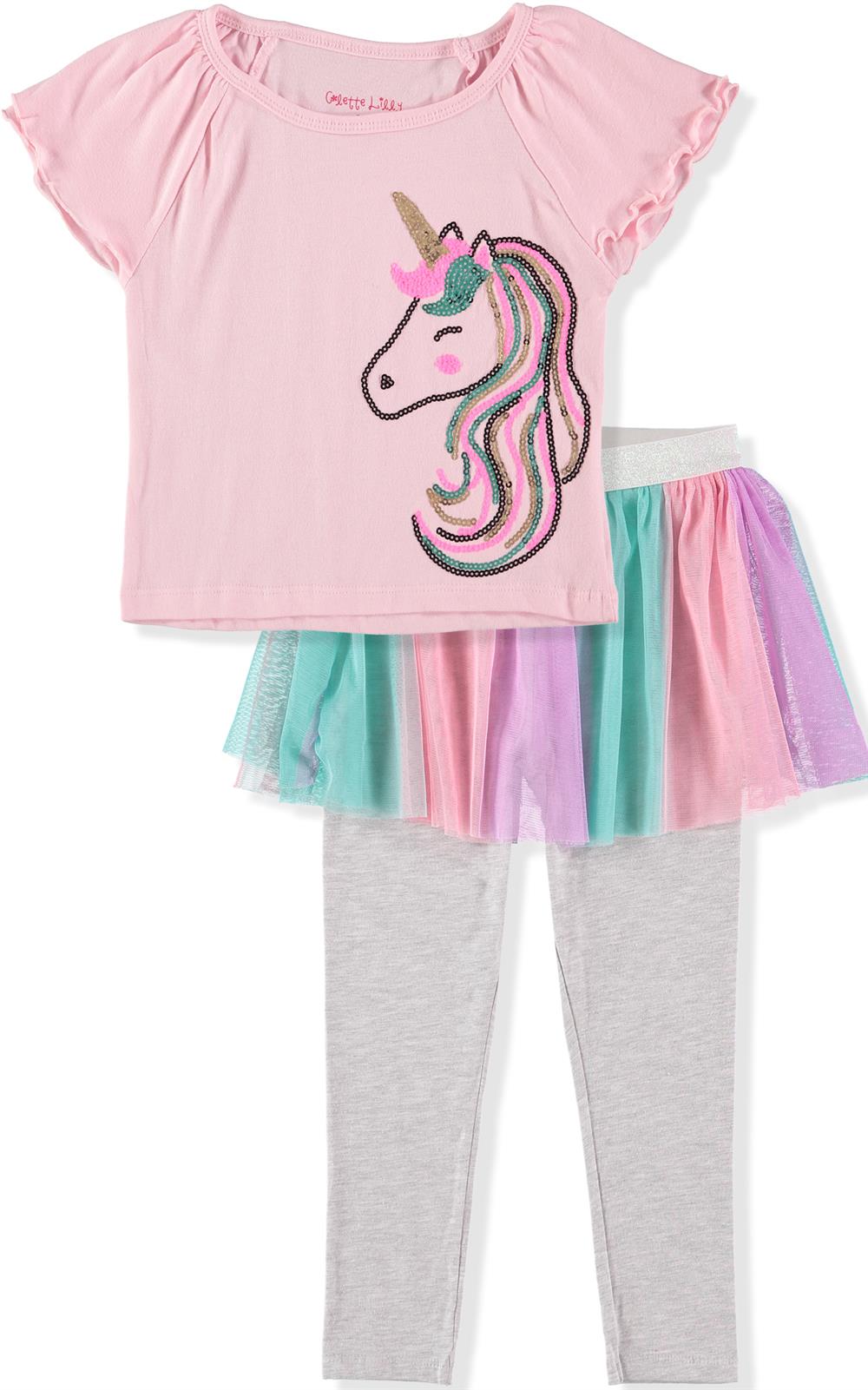 Colette Lilly Girls 4-6X Tee and Tutu Legging Set