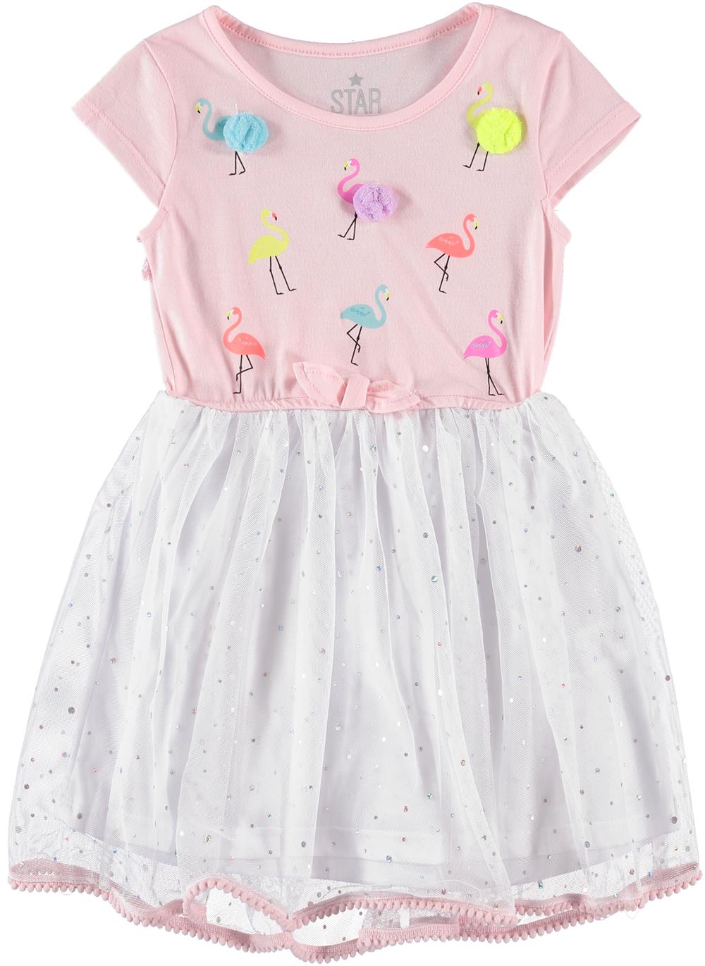 Star Ride Girls 7-16 3D Pom Tulle Dress