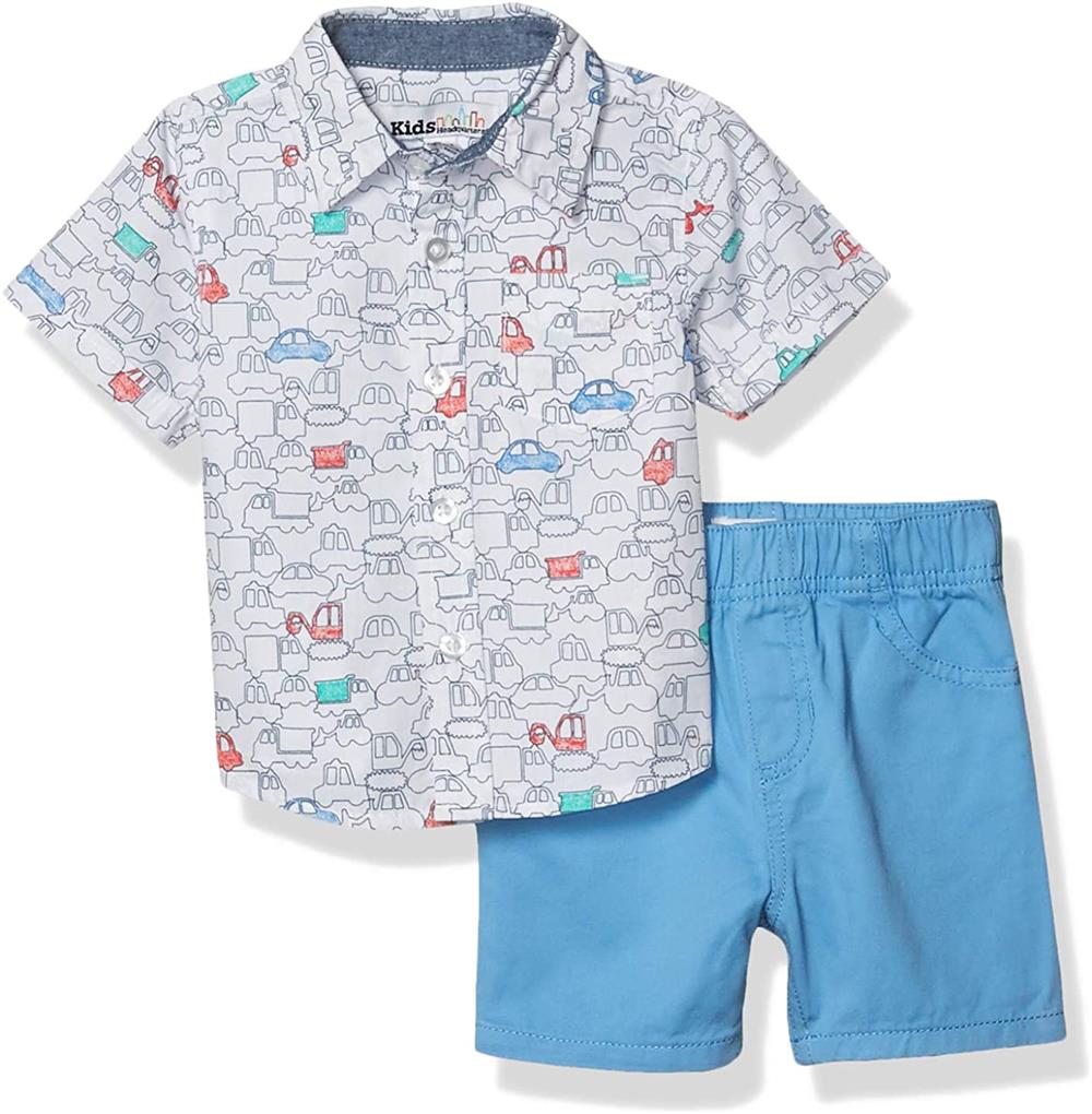 Kids Headquarters Boys 0-9 Months Car Woven Short Set