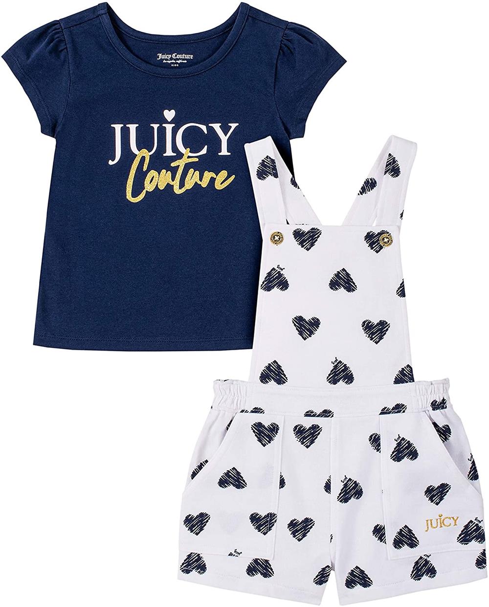 Juicy Couture Girls 4-6X Heart Shortall Set