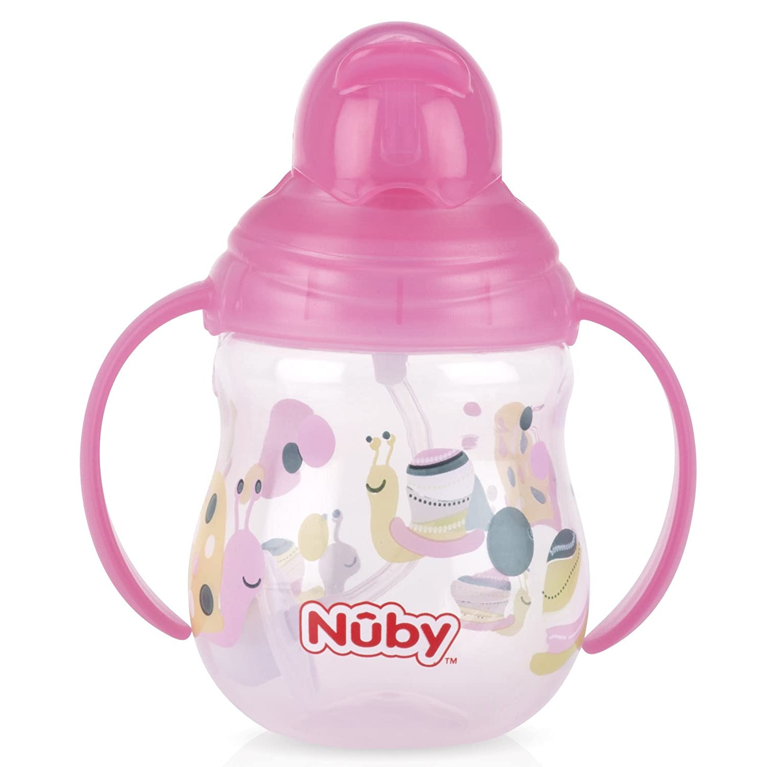 Nuby Designer Series Twin Handle Flip-It Cup with 360° straw - Colors Vary