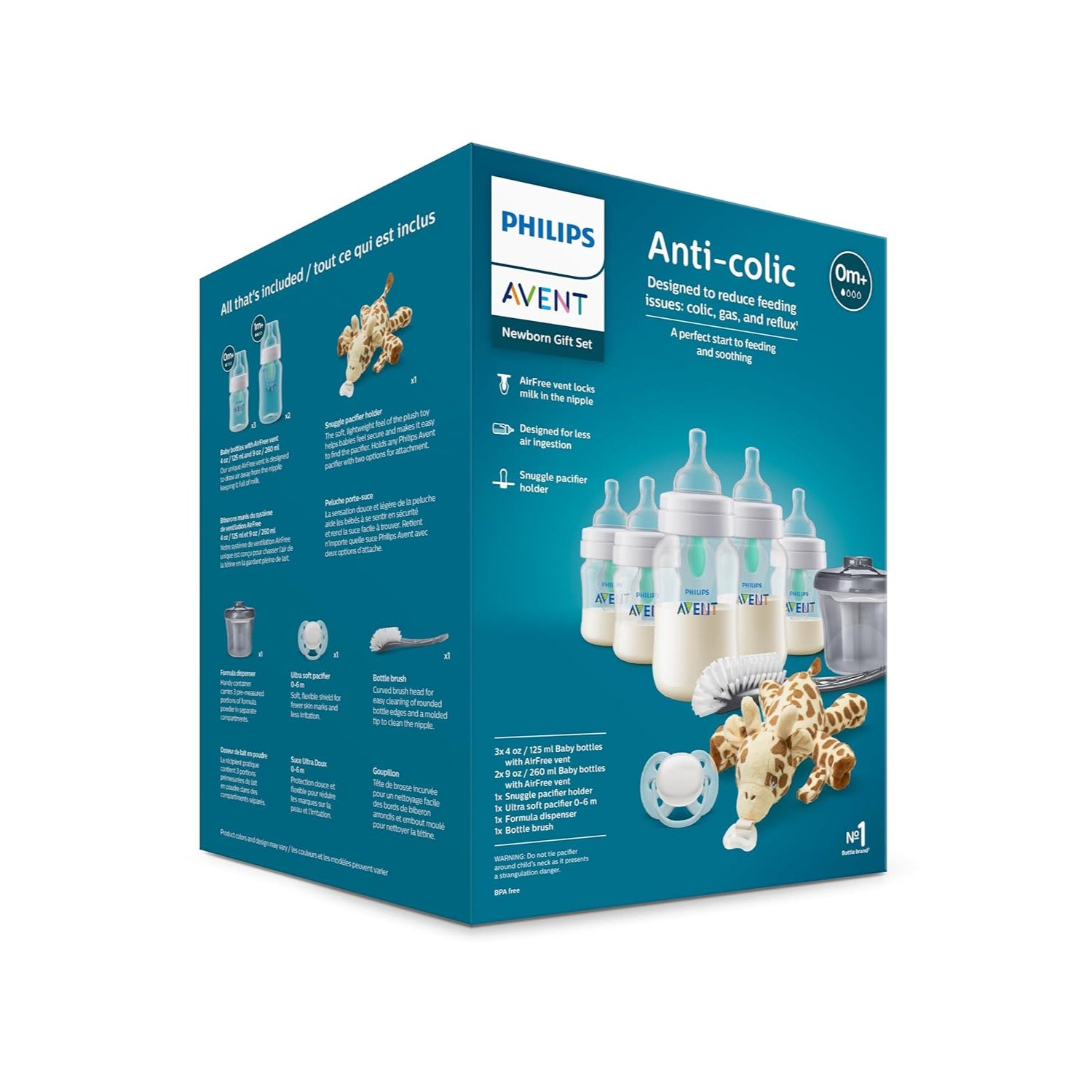 Philips Avent Anti-Colic Baby Bottle with AirFree Vent Beginner Gift Set