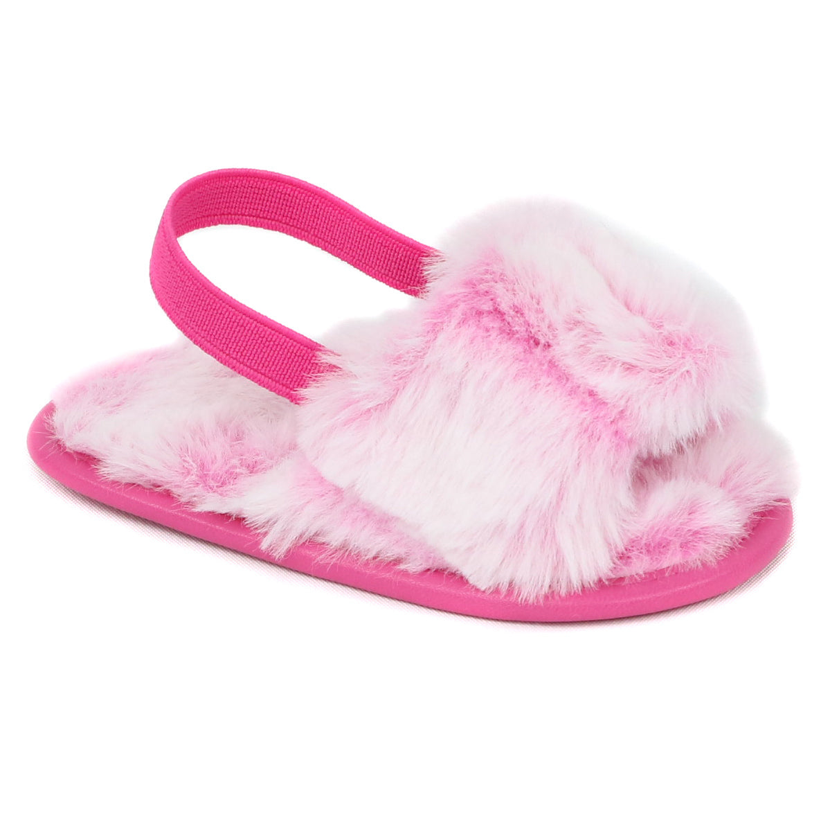 Stepping Stones Girls 0-9 Months Fur Strap Slide Sandal