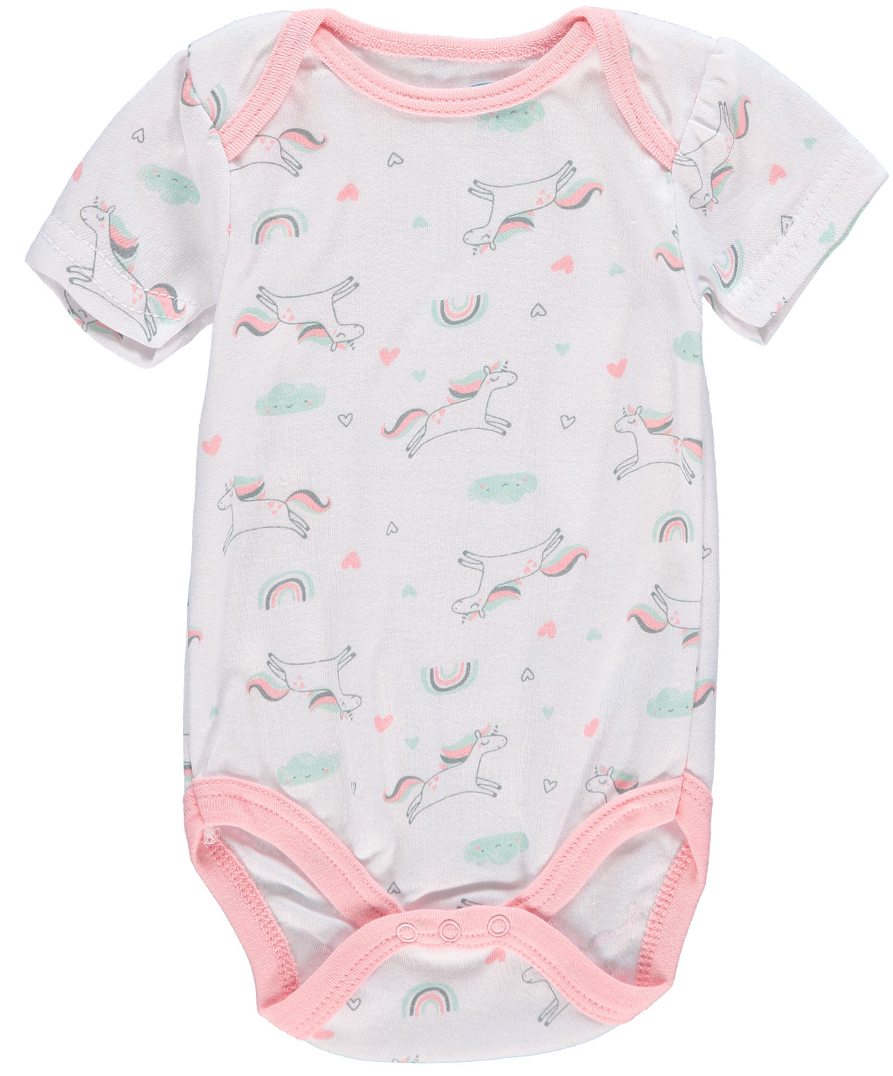 Bon Bebe Girls 0-9 Months Unicorn Bodysuit Pant Set with Bib