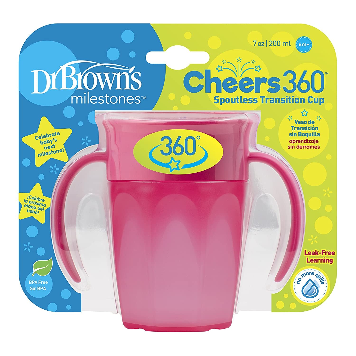 Dr. Browns Cheers 360 Spoutless Training Cup, 6m+, 7 Ounce