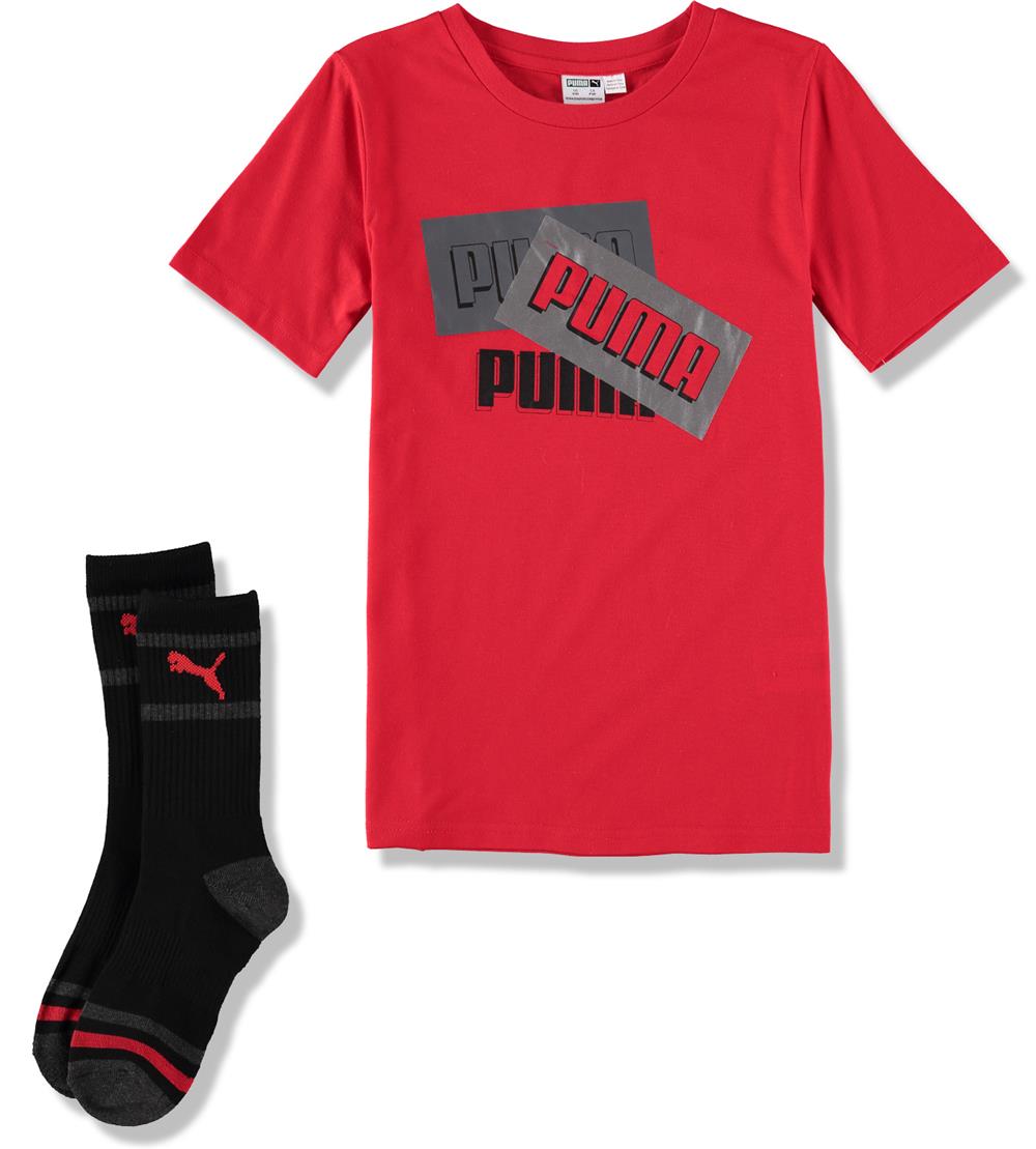 PUMA Boys 8-20 Graphic T-Shirt With Socks