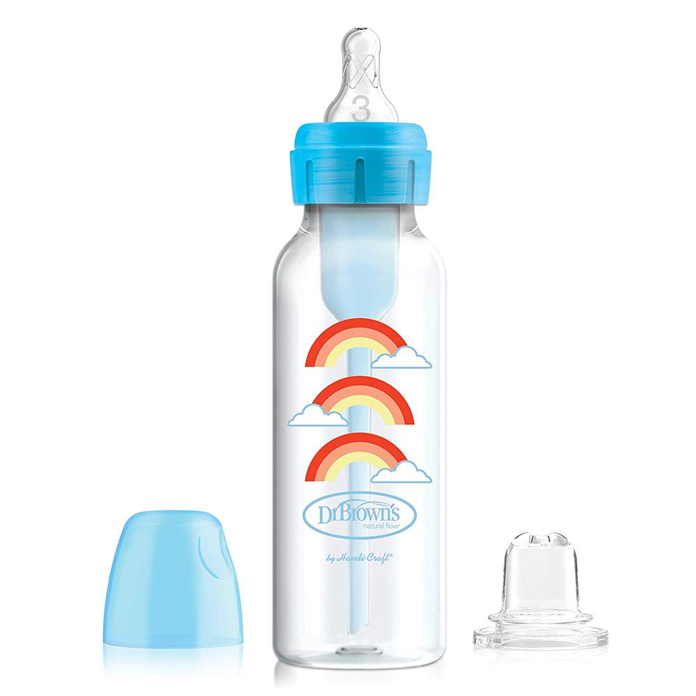 Dr. Browns Options+ Bottle to Sippy Baby Bottle Start Kit, 8 Ounce, Level 3 - 6 Months