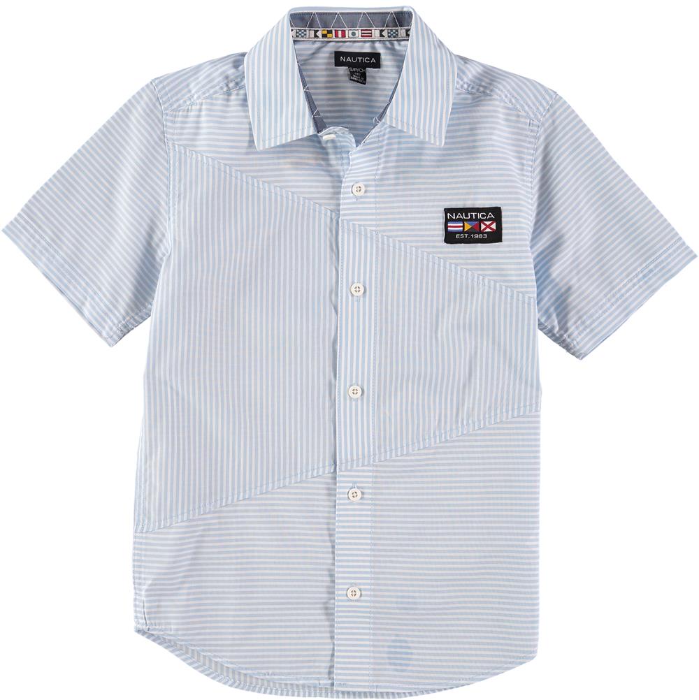 Nautica Boys 8-20 Pieced Chambray Woven Shirt