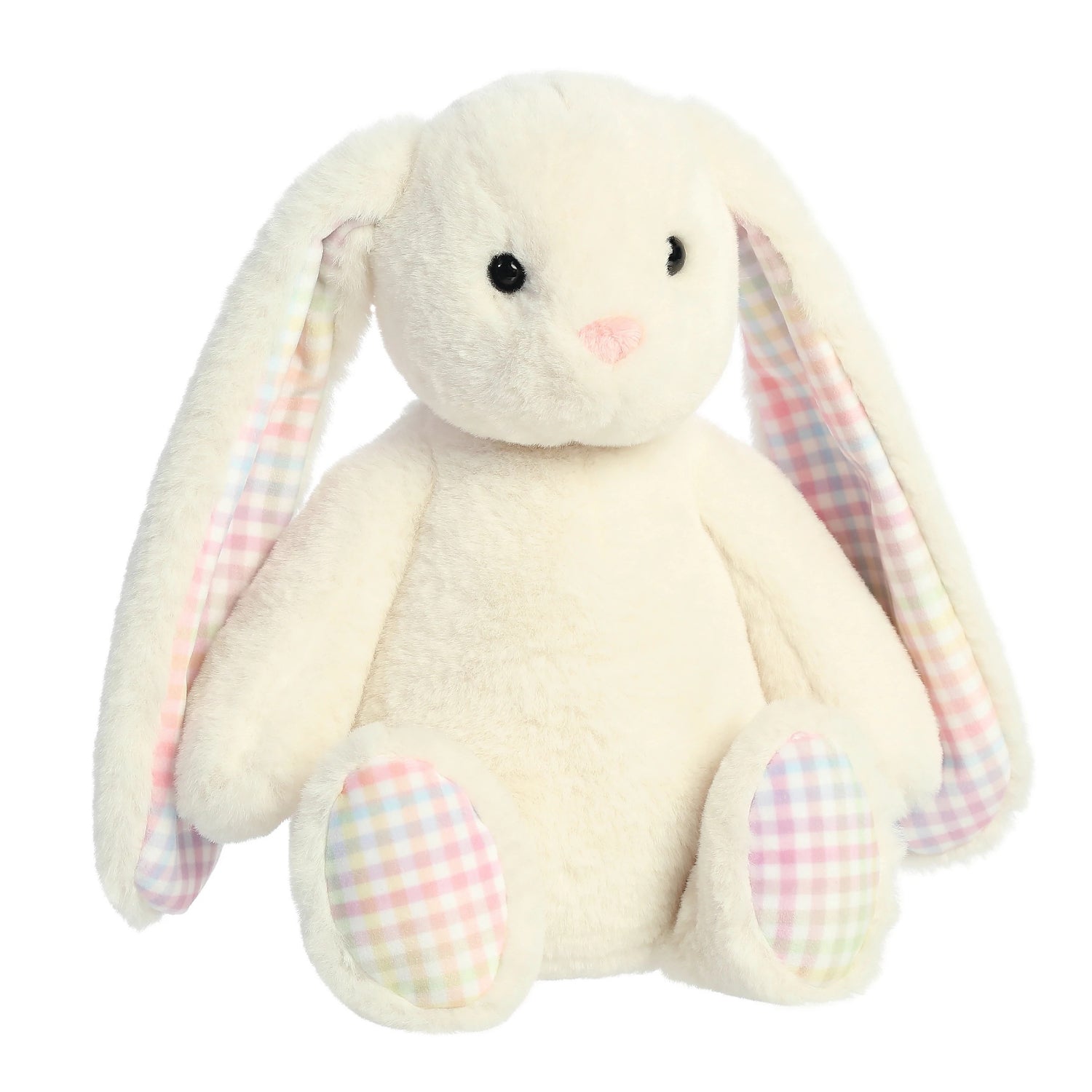 Aurora Rainbow Gingham Bunnies - 13'' Lulu