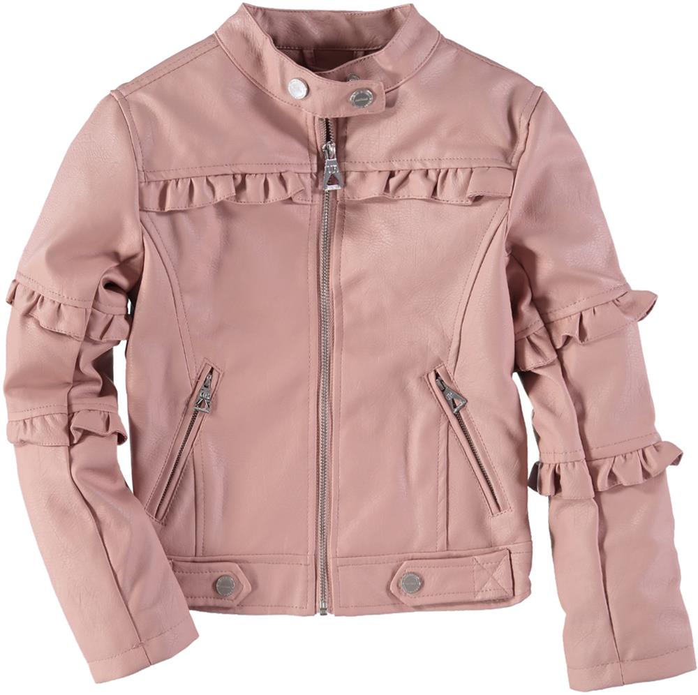 Urban Republic Girls 7-16 Faux Leather Ruffle Jacket