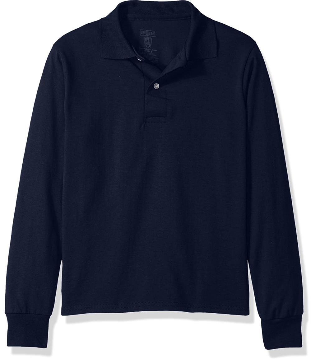 Jerzees Boys 8-20 SpotShield Long Sleeve Polo Sport Shirt