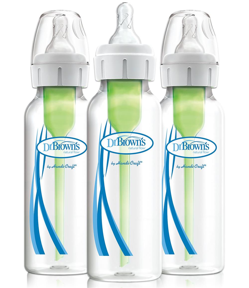 Dr. Browns Options Narrow, 3 Pack, Clear, 8 Ounce, Level 1