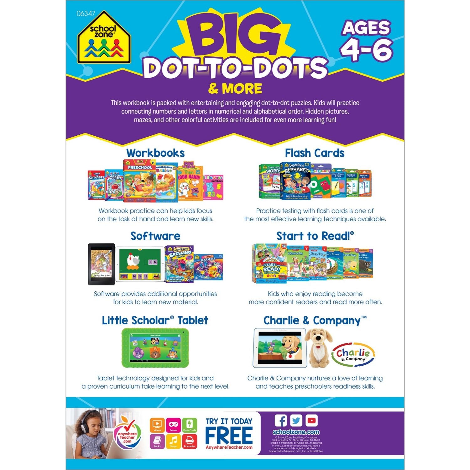 School Zone Big Dot-to-Dots & More Workbook