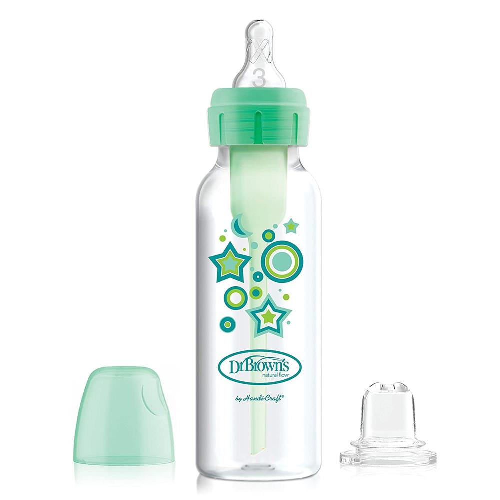 Dr. Browns Options+ Bottle to Sippy Baby Bottle Start Kit, 8 Ounce, Level 3 - 6 Months