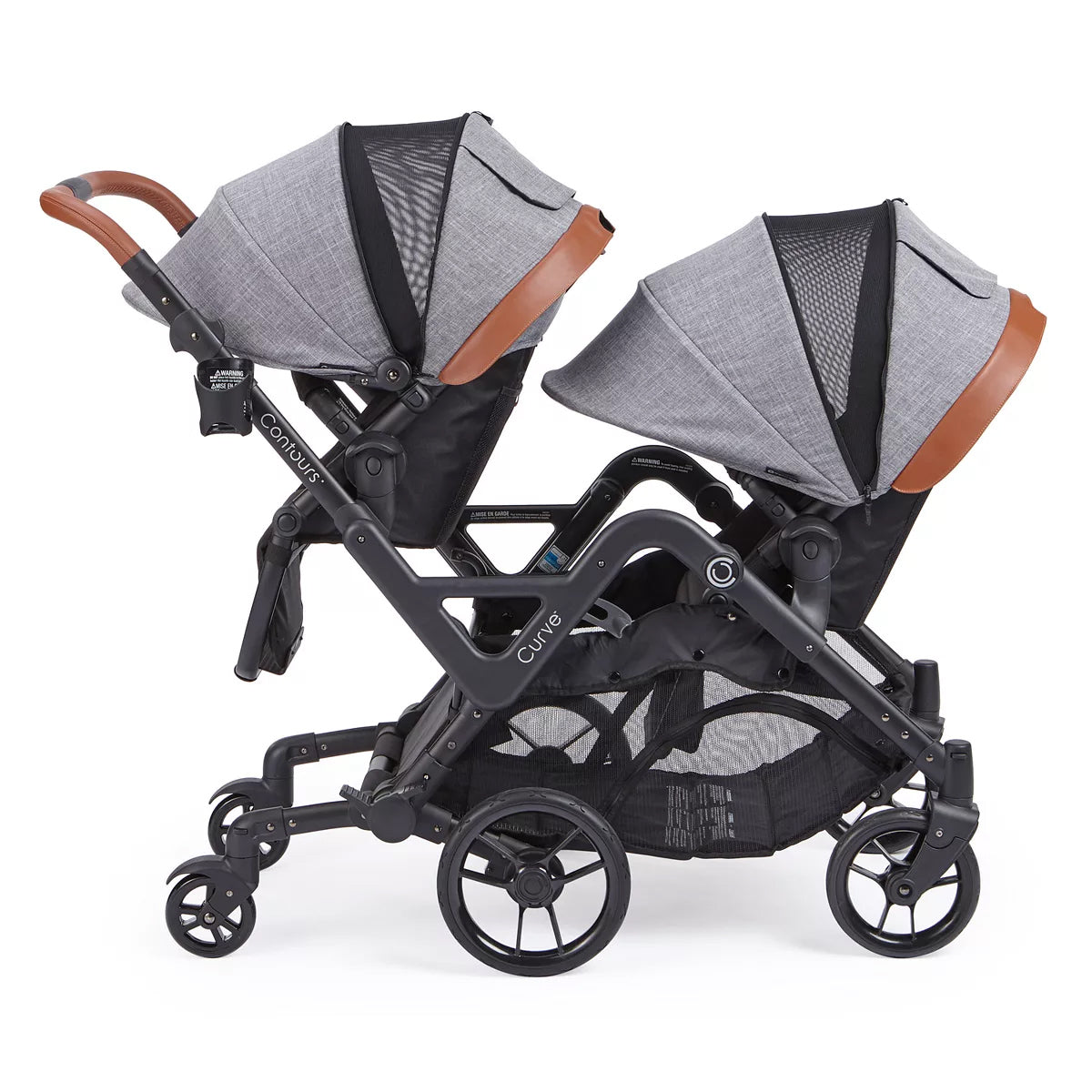 Contours Curve Tandem Double Stroller for Infants, Toddlers or Twins - 360° Turning, Multiple Seatin